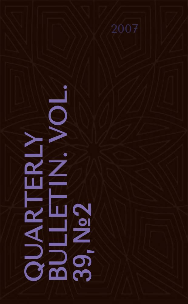 Quarterly bulletin. Vol. 39, № 2