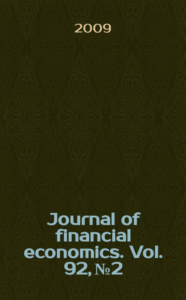 Journal of financial economics. Vol. 92, № 2