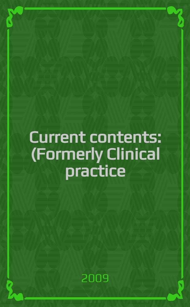 Current contents : (Formerly Clinical practice). Vol. 37, № 38
