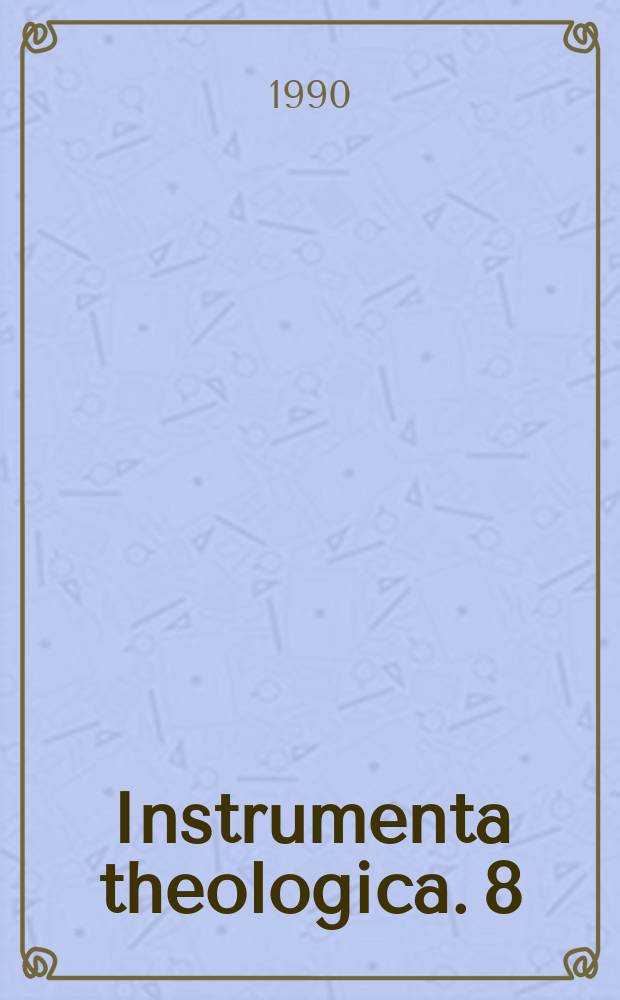 Instrumenta theologica. 8 : Sources locales de Vatican II = Источники по истории Второго Ватиканского собора