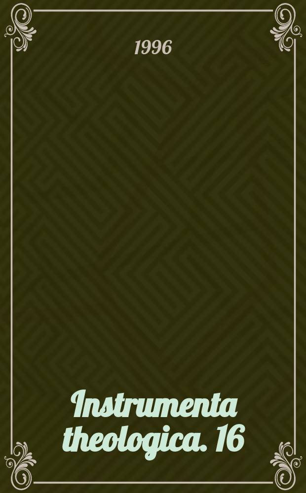 Instrumenta theologica. 16 : Der Beitrag der deutschsprachigen und osteurop&auml;ischen L&auml;nder zum Zweiten Vatikanischen Konzil