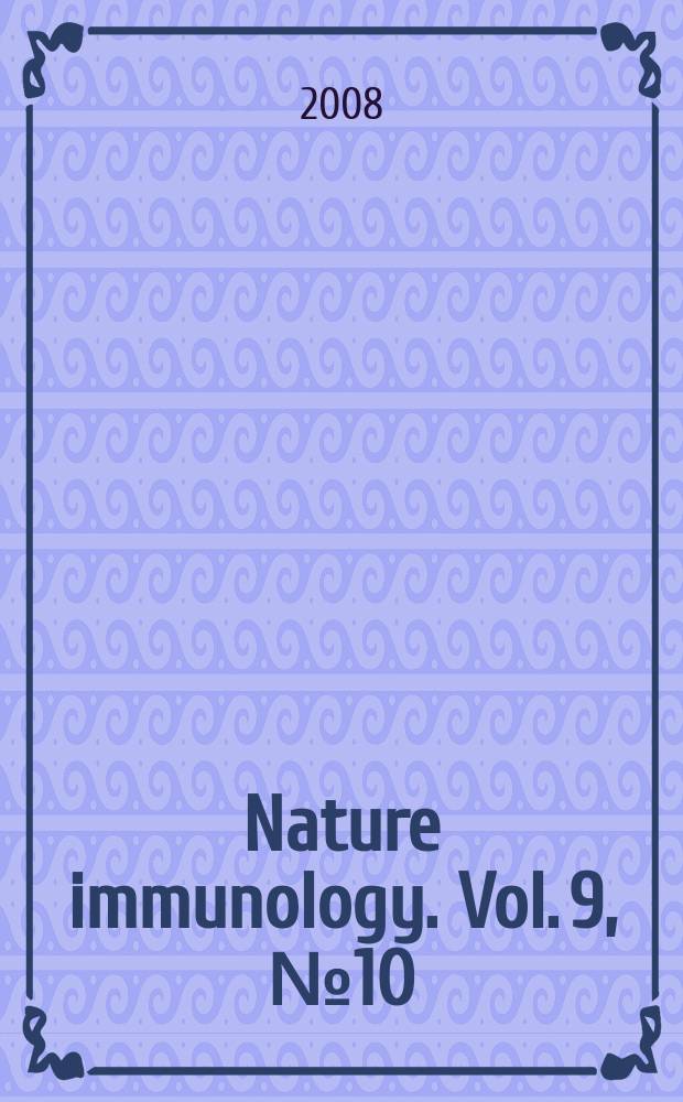 Nature immunology. Vol. 9, № 10