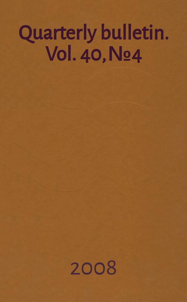 Quarterly bulletin. Vol. 40, № 4
