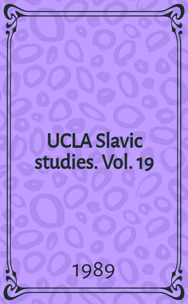 UCLA Slavic studies. Vol. 19 : The martyred princes Boris and Gleb