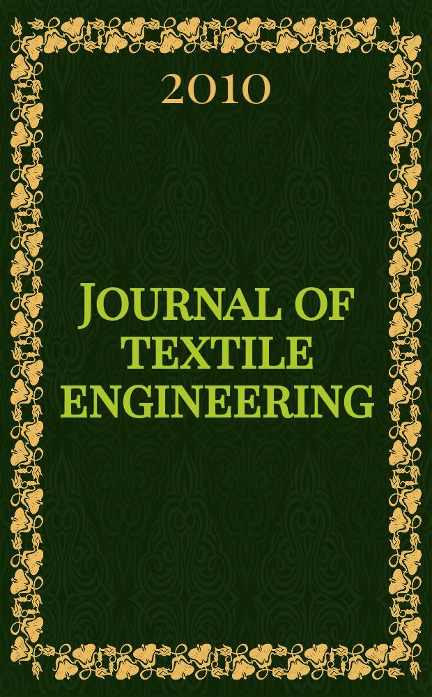 Journal of textile engineering : Retitled from "J. of the Textile machinery soc. of Japan". Vol. 56, № 4