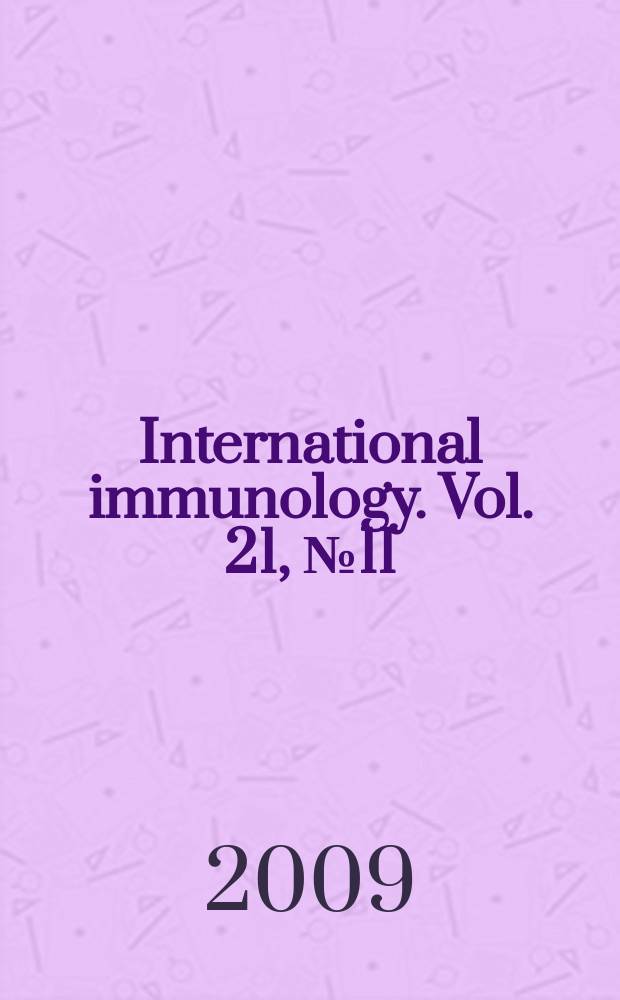 International immunology. Vol. 21, № 11