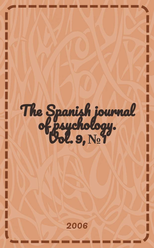 The Spanish journal of psychology. Vol. 9, № 1