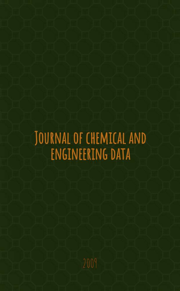 Journal of chemical and engineering data : A publ. of the American chemical soc. Vol. 54, № 5 : Gerhard M. Schneider Festschrift