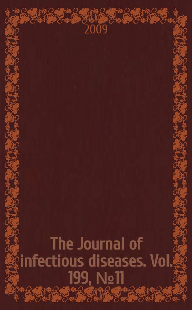 The Journal of infectious diseases. Vol. 199, № 11