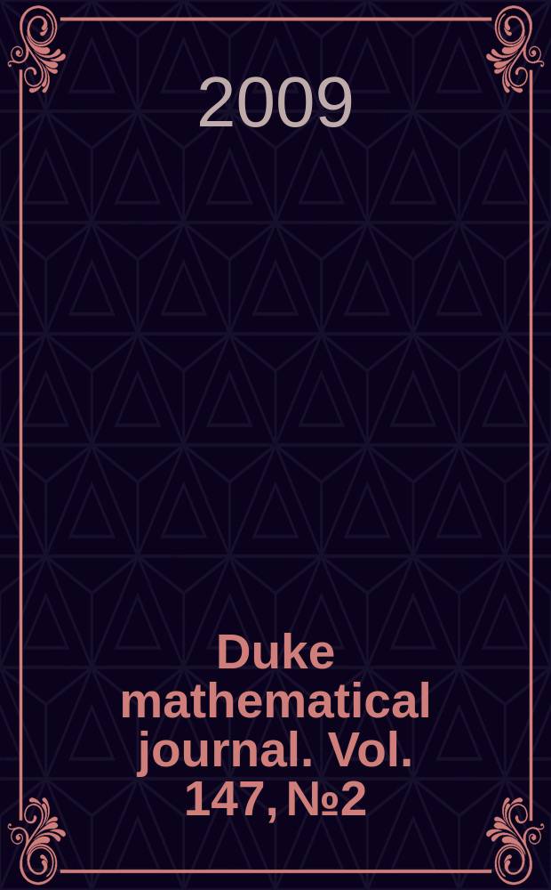 Duke mathematical journal. Vol. 147, № 2