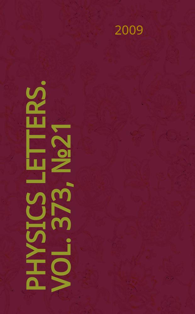 Physics letters. Vol. 373, № 21