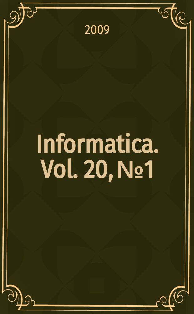 Informatica. Vol. 20, № 1