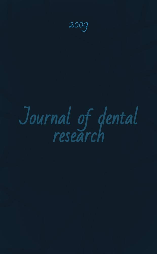 Journal of dental research : Off. publ. of the Intern. ass. for dental research. Vol. 88, № 5