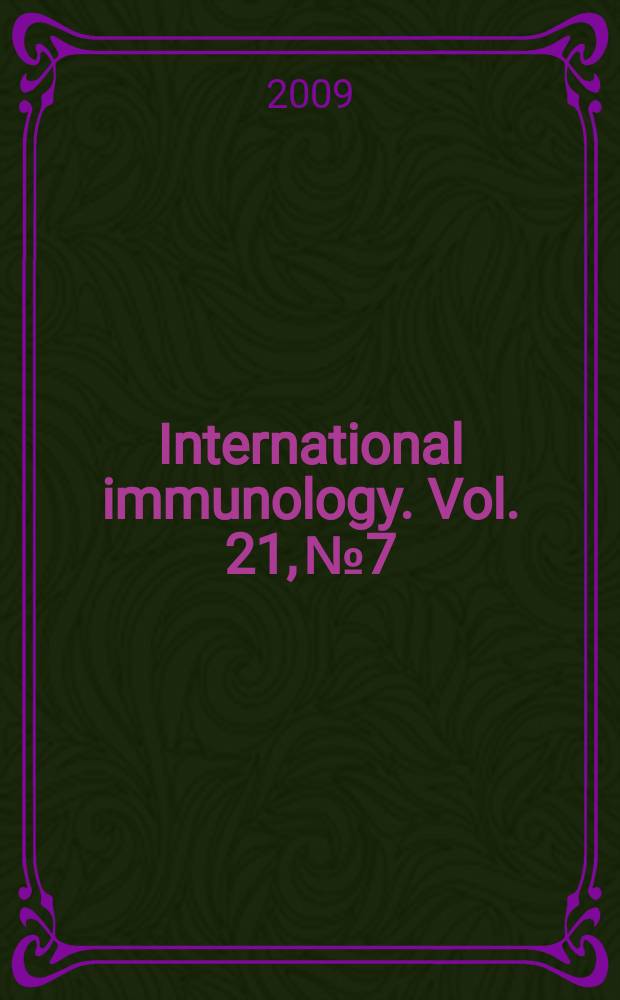 International immunology. Vol. 21, № 7