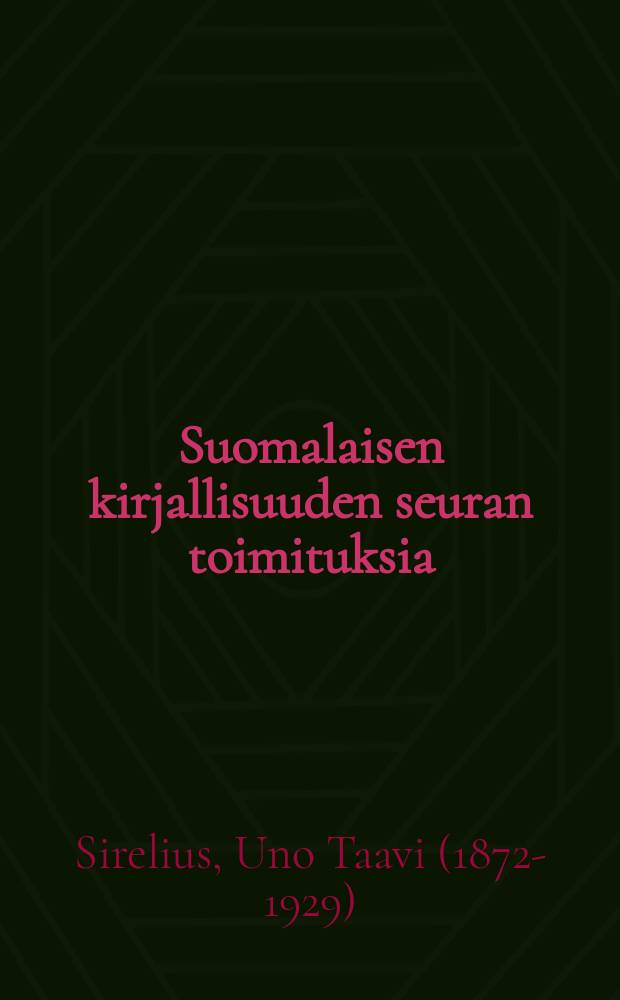 Suomalaisen kirjallisuuden seuran toimituksia : Suomalaisten kalastus I-III = Финское рыболовство. Факсимиле текстов 1906-1908гг