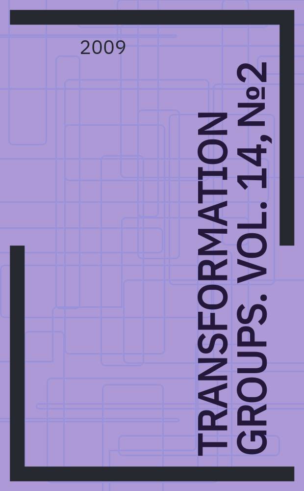 Transformation groups. Vol. 14, № 2