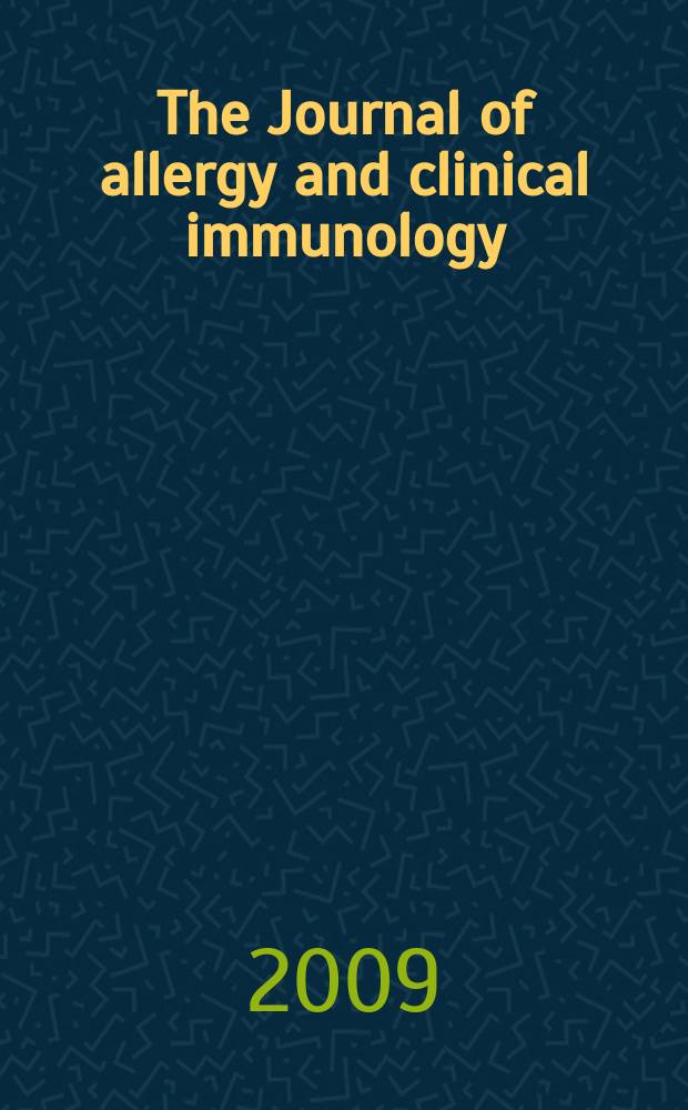 The Journal of allergy and clinical immunology : Including "Allergy abstracts" Offic. organ of Amer. acad. of allergy. Vol. 124, № 2