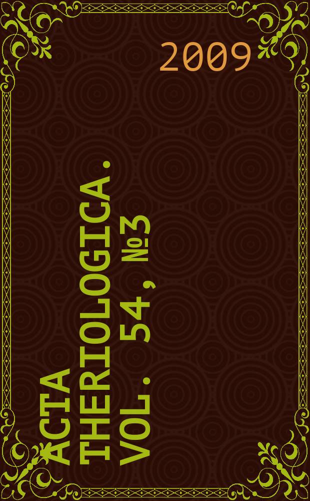 Acta theriologica. Vol. 54, № 3