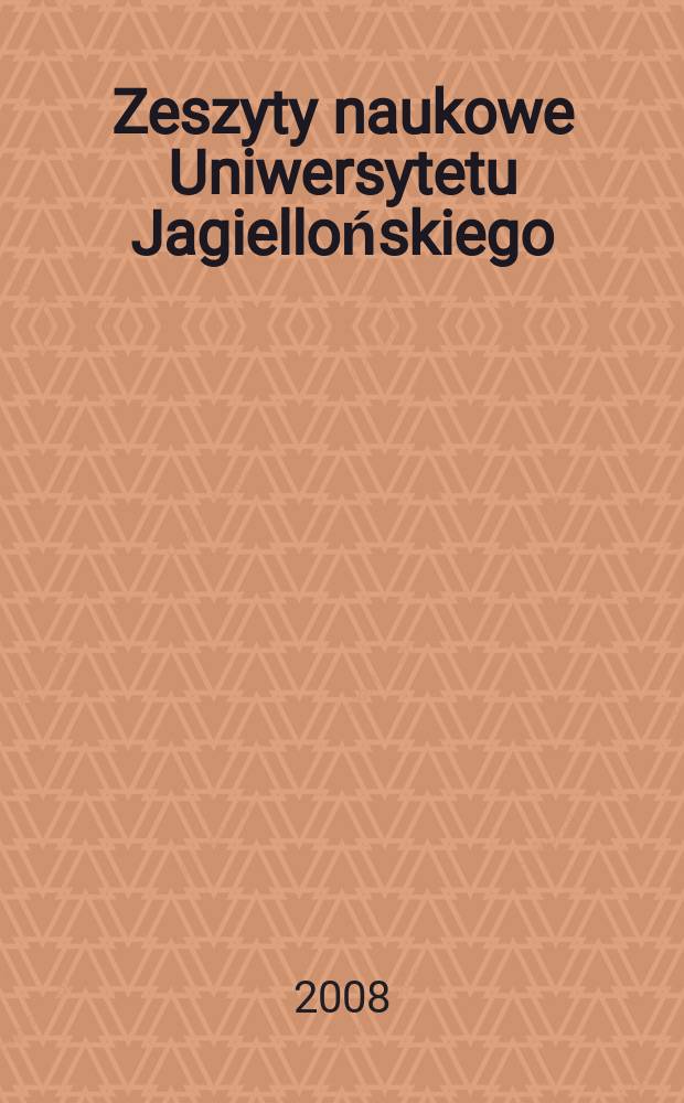 Zeszyty naukowe Uniwersytetu Jagiellońskiego