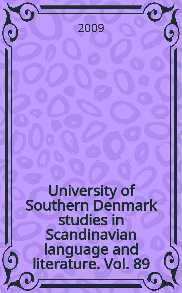 University of Southern Denmark studies in Scandinavian language and literature. Vol. 89 : Jørgen Leth og bekendelsens problem = Йорген Лет и проблема сознания