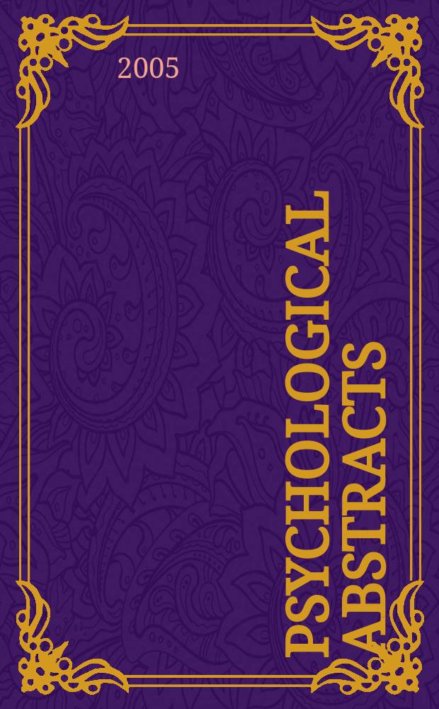 Psychological abstracts : Publ. by The Amer. psychol. assoc. Vol. 92, № 6