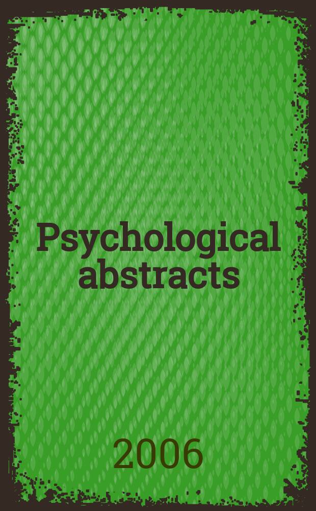 Psychological abstracts : Publ. by The Amer. psychol. assoc. Vol. 93, № 5
