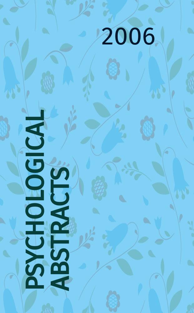Psychological abstracts : Publ. by The Amer. psychol. assoc. Vol. 93, № 9
