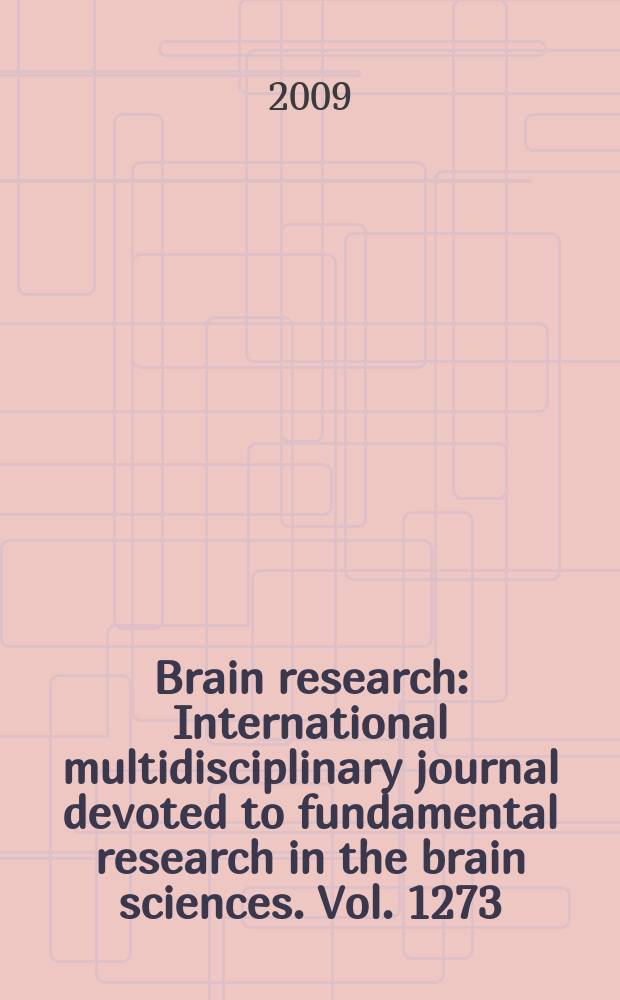 Brain research : International multidisciplinary journal devoted to fundamental research in the brain sciences. Vol. 1273