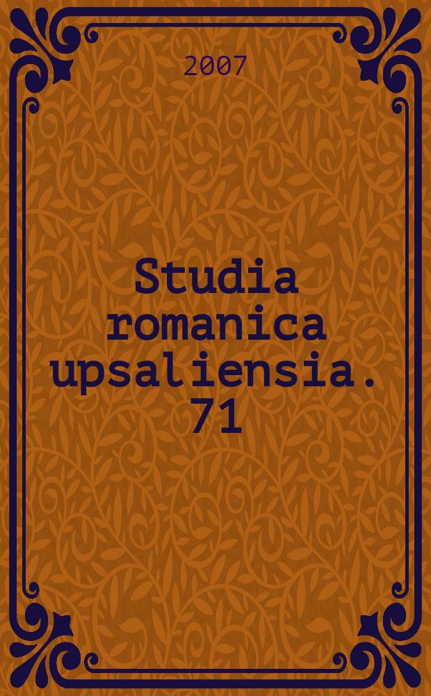 Studia romanica upsaliensia. 71 : Les images du réalisme français: esthétique, réception et traductions scandinaves = Образы французского реализма: эстетика, восприятие и скандинавские переводы