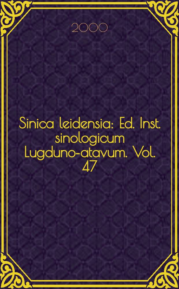 Sinica leidensia : Ed. Inst. sinologicum Lugduno -Batavum. Vol. 47 : Welfare in Chinese history