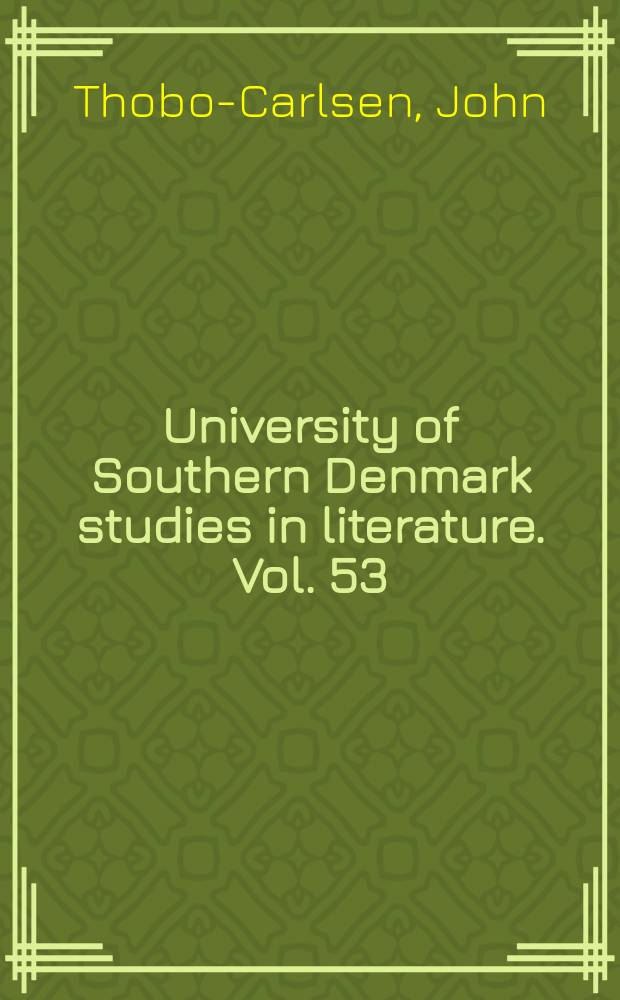 University of Southern Denmark studies in literature. Vol. 53 : Inter-lektualitet = Интер - лекции