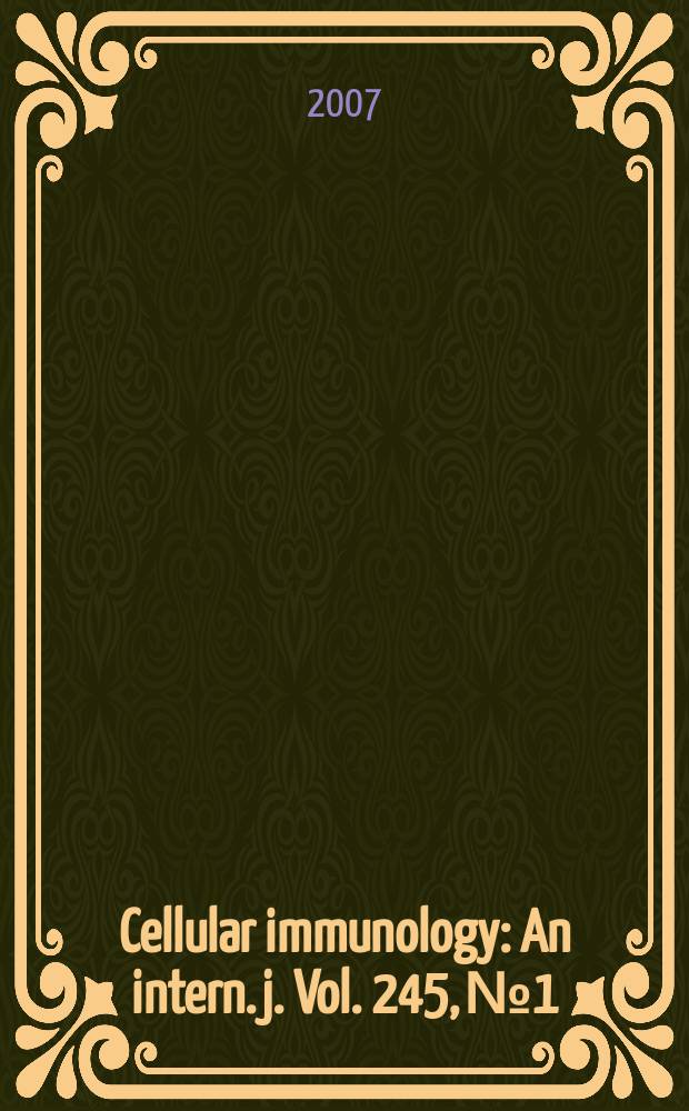 Cellular immunology : An intern. j. Vol. 245, № 1