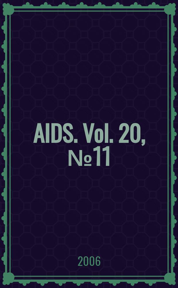 AIDS. Vol. 20, № 11