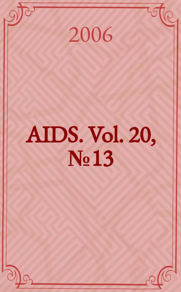 AIDS. Vol. 20, № 13