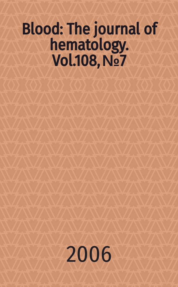 Blood : The journal of hematology. Vol.108, № 7