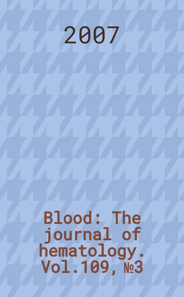 Blood : The journal of hematology. Vol.109, № 3