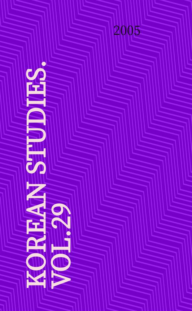 Korean studies. Vol.29
