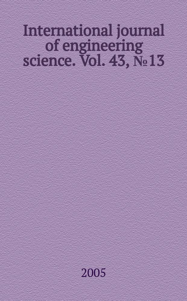 International journal of engineering science. Vol. 43, № 13/14