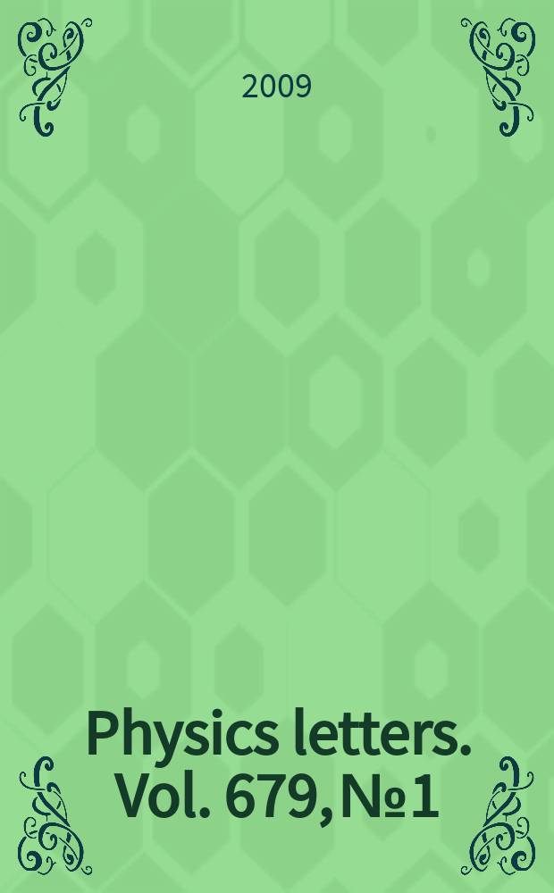 Physics letters. Vol. 679, № 1