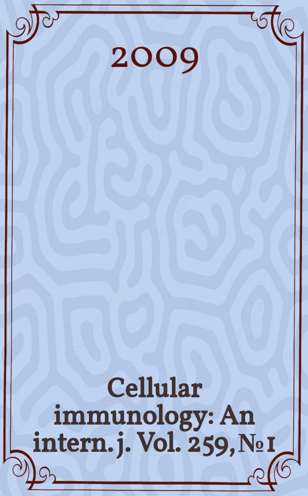 Cellular immunology : An intern. j. Vol. 259, № 1