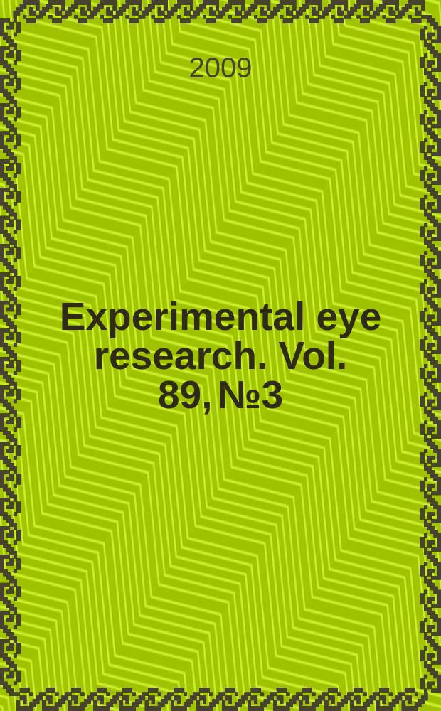 Experimental eye research. Vol. 89, № 3