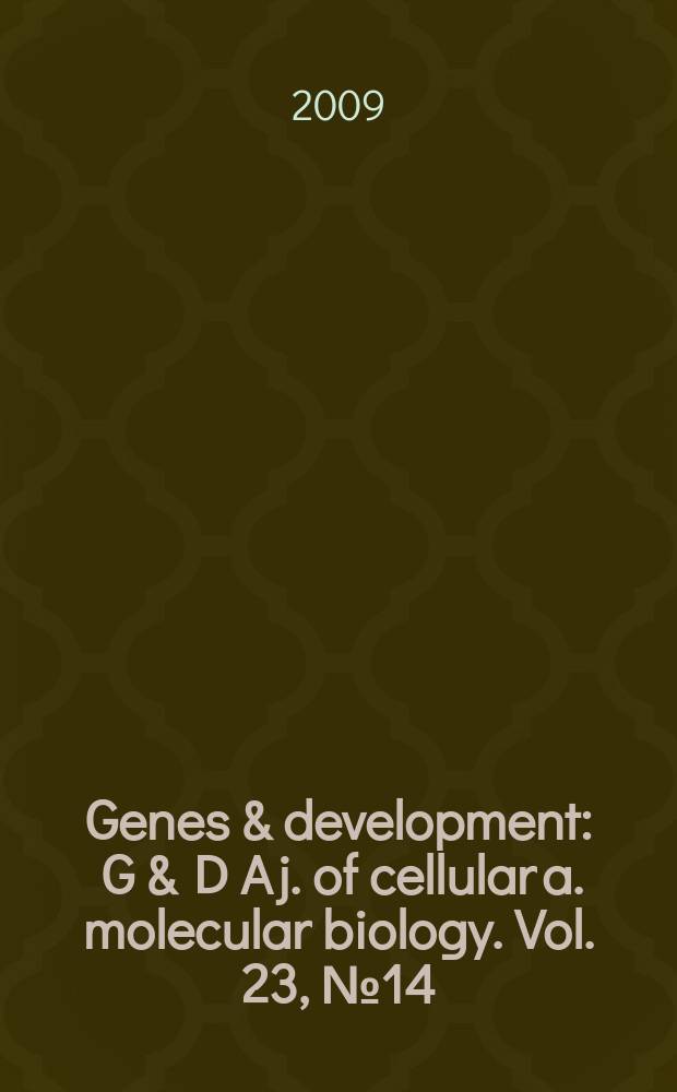 Genes & development : G & D A j. of cellular a. molecular biology. Vol. 23, № 14