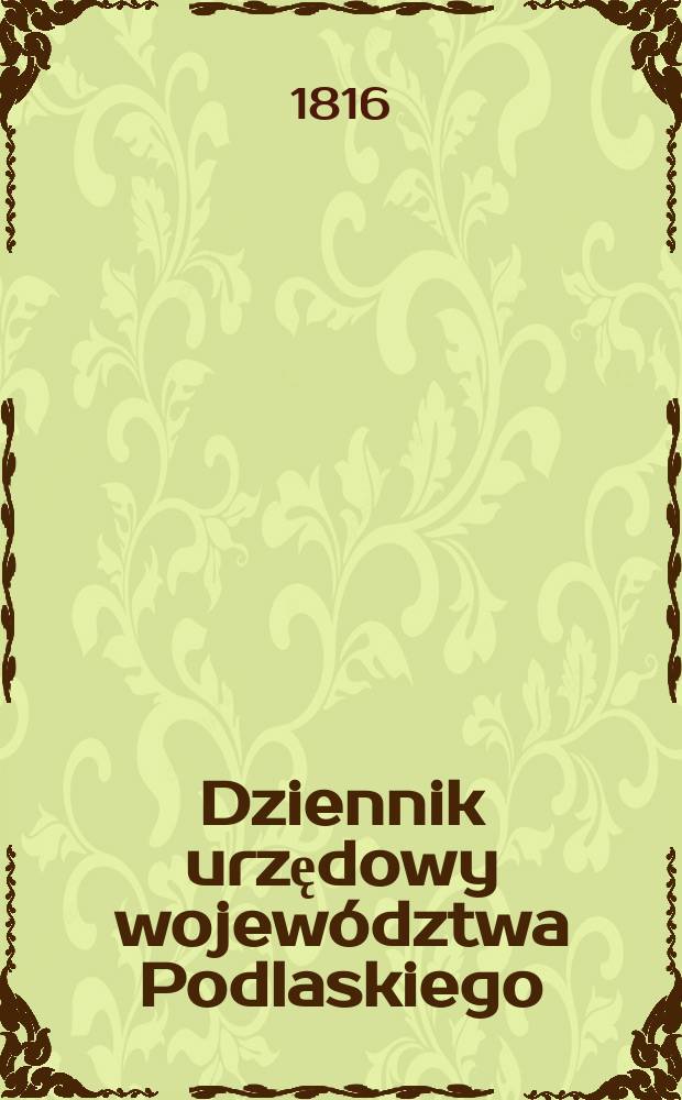 Dziennik urzędowy województwa Podlaskiego
