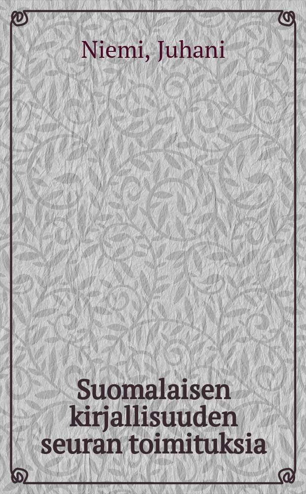 Suomalaisen kirjallisuuden seuran toimituksia : Paavo Cajander = Пааво Кайяндер