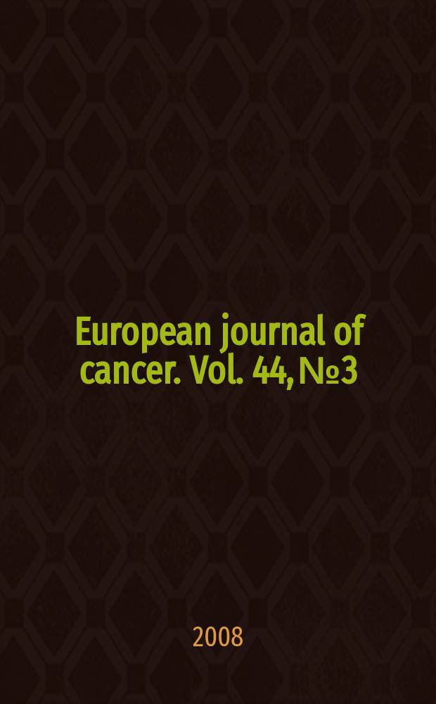 European journal of cancer. Vol. 44, № 3