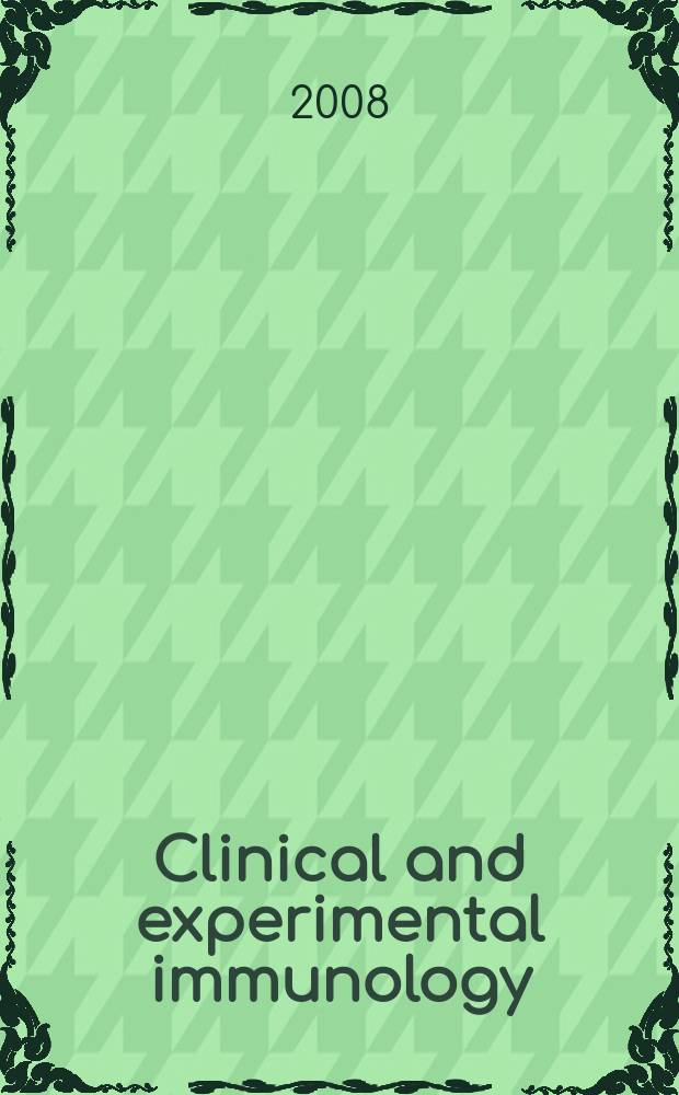 Clinical and experimental immunology : An official journal of the British soc. for immunology. Vol. 154, № 2