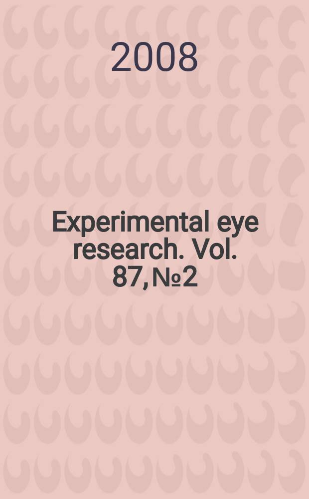 Experimental eye research. Vol. 87, № 2