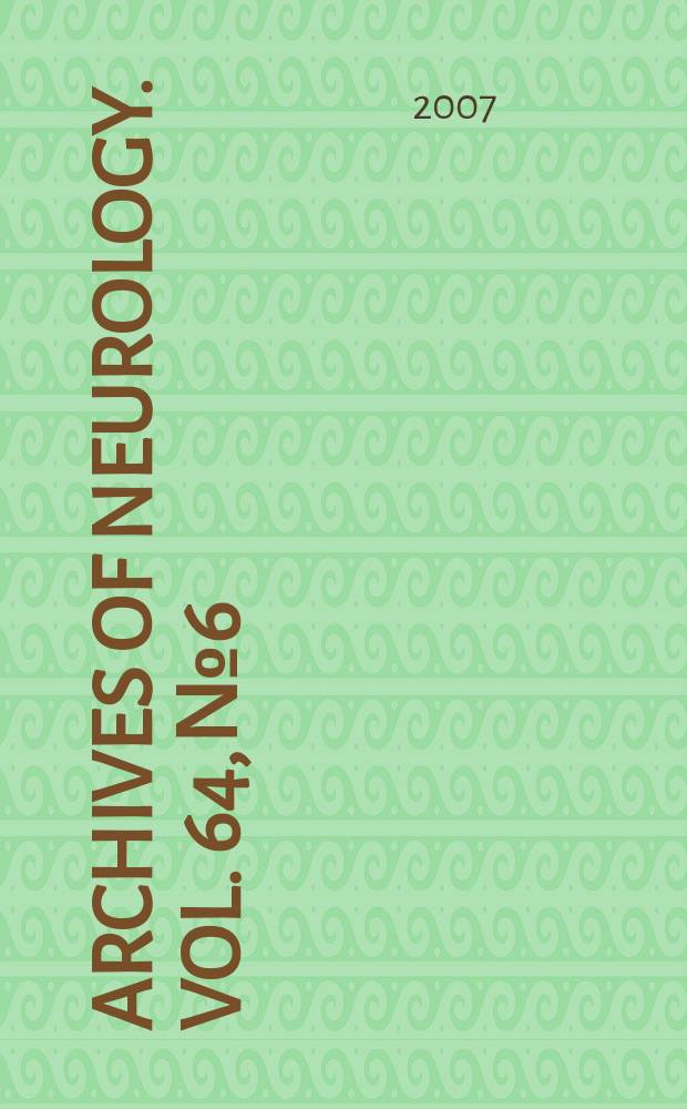 Archives of neurology. Vol. 64, № 6