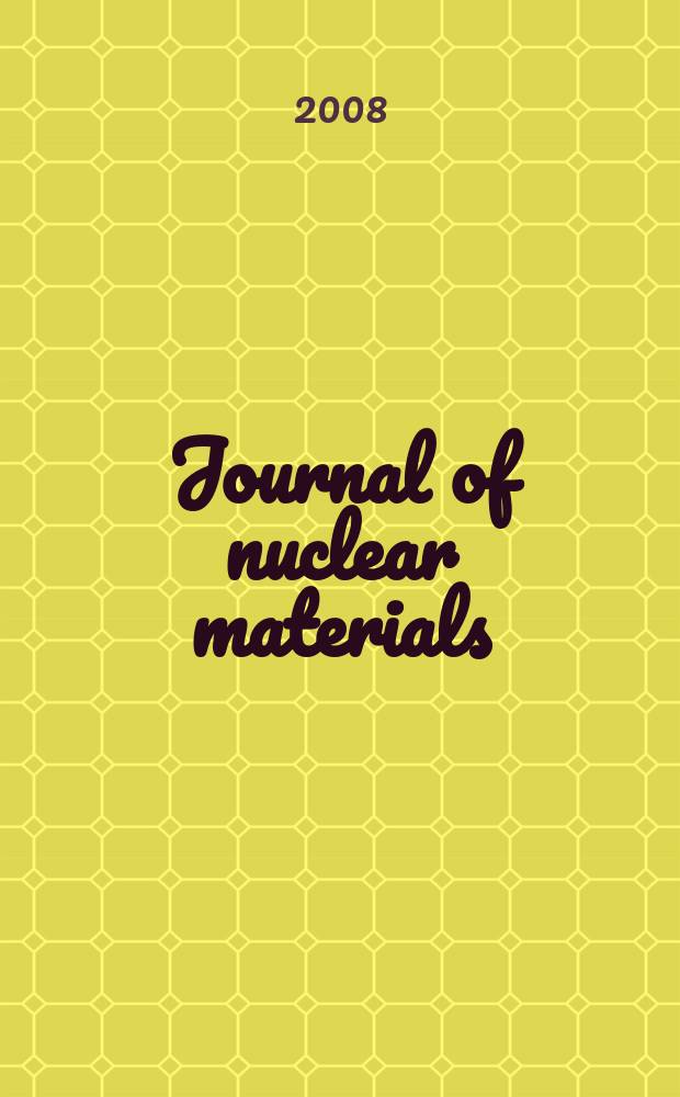 Journal of nuclear materials : A journal on metallurgy, ceramics and solid state physics in the nuclear energy industry. Vol. 380, № 1/3