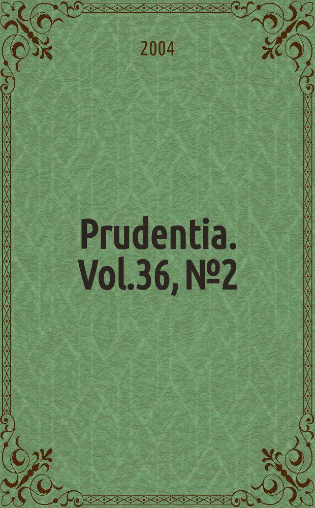 Prudentia. Vol.36, №2